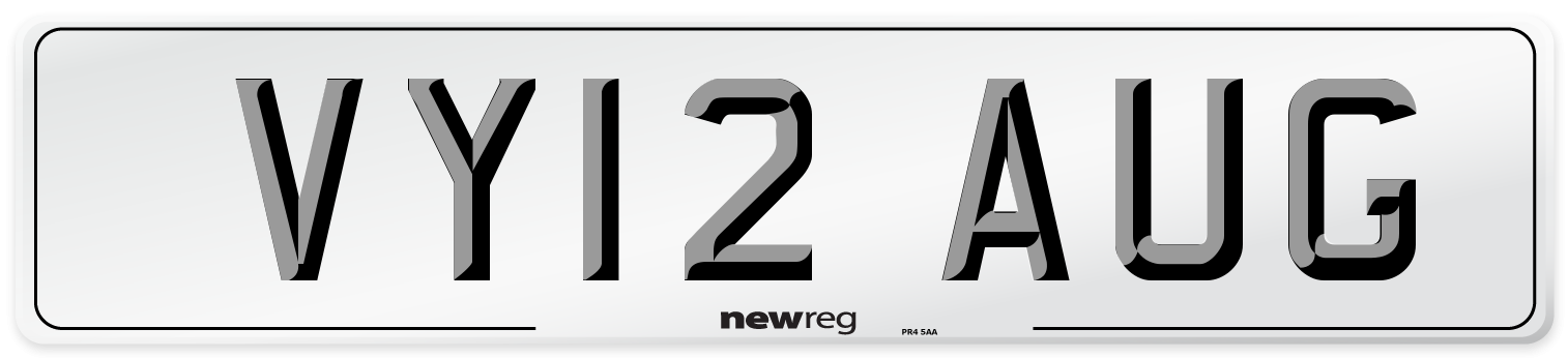 VY12 AUG Number Plate from New Reg